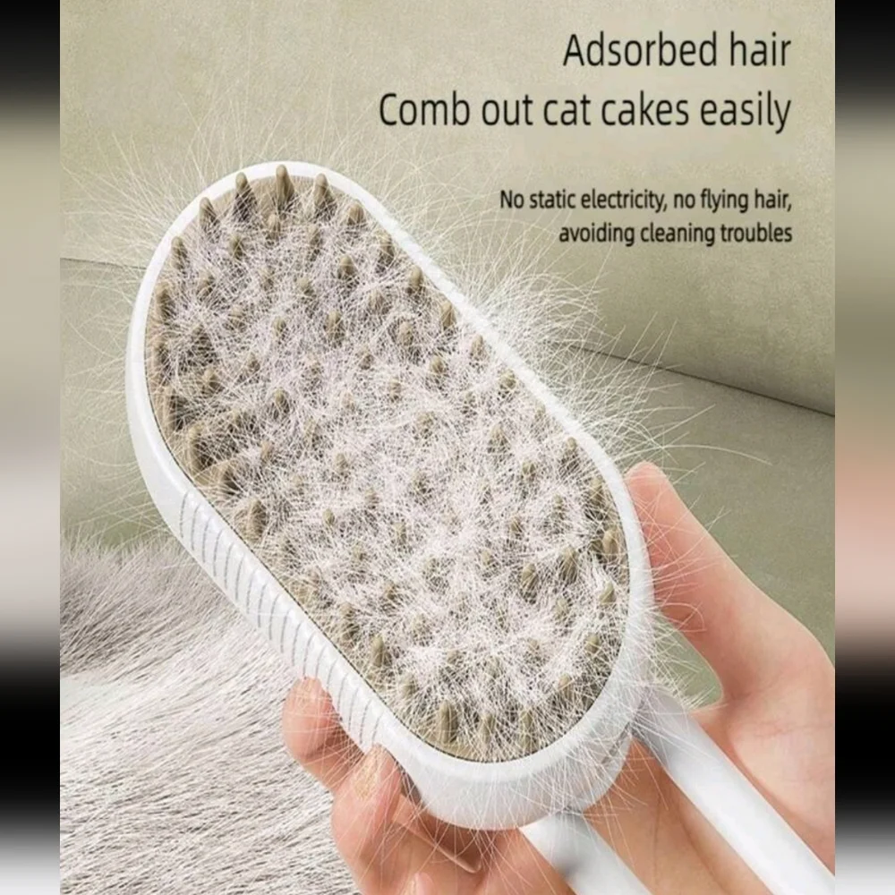 3 in 1 Steamy Hair Brush with Steamer - Suitable for Cats, Dogs, and All Pets